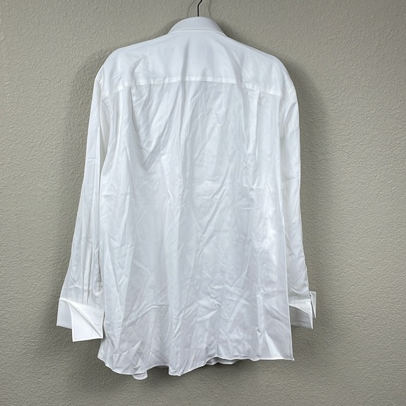 NWT David Donahue Trim Fit 18 Pleated Bib Front Formal Shirt White Sz 17.5 - Picture 5 of 13